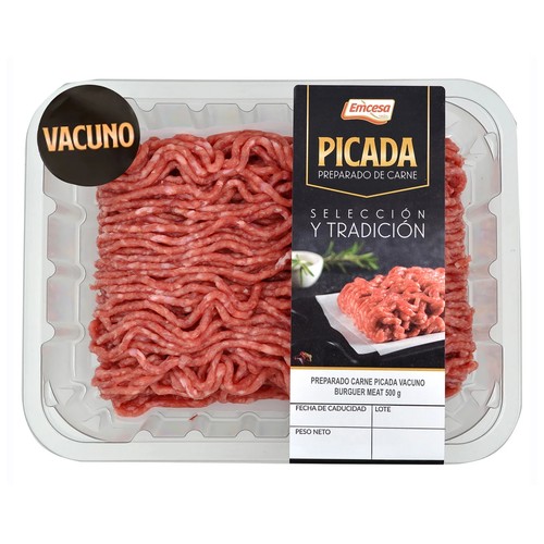 EMCESA Preparado de carne picada de vacuno 500 g.