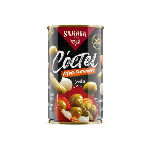 SARASA Surtido de aceitunas y encurtidos, en aceite de oliva virgen extra Los antojos del Olivar SARASA 180 g.