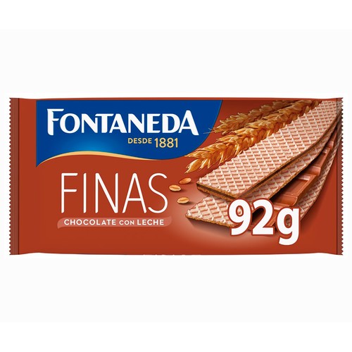 FONTANEDA Finas Barquillos de chocolate con leche 92 g.