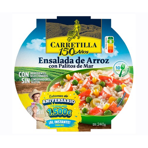CARRETILLA Ensalada de arroz con palitos de mar 240 g.