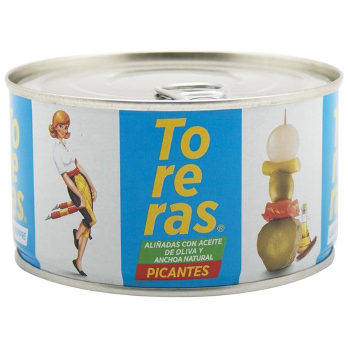 KIMBO Banderillas picantes en aceite de oliva y anchoa natural lata de 330 g.