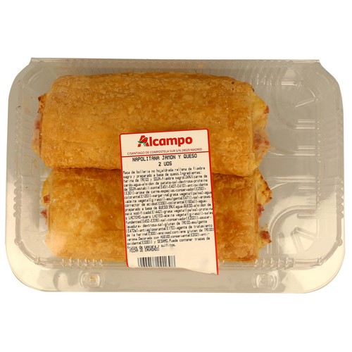 Napolitana de jamón y queso 2 uds. 190 g.