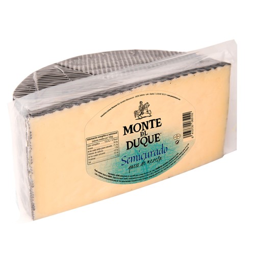 MONTE DUQUE Queso mezcla semicurado, media pieza.