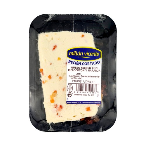 Queso fresco con melocotón y naranja MILLÁN VICENTE 170g.