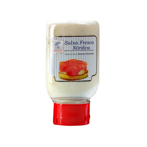 AHUMADOS DOMINGUEZ Salsa fresca Nórdica especial para salmón AHUMADOS DOMÍNGUEZ 178 g.