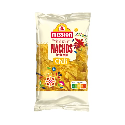 MISSION Nachos con sabor a chili MISSION 200 g.