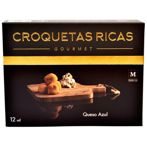 CROQUETAS RICAS Croquetas 100% caseras, ultracongeladas y rellenas de queso azul Gourmet 300 g.