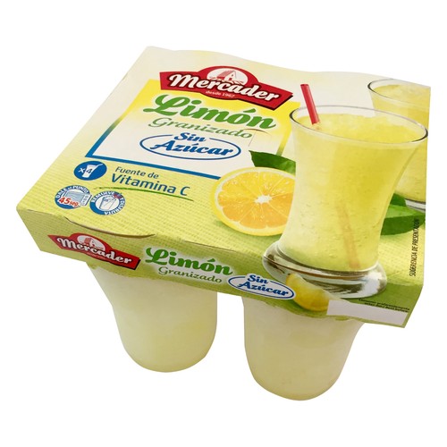MERCADER Granizado de limón sin azucar MERCADER 4 x 190 ml.