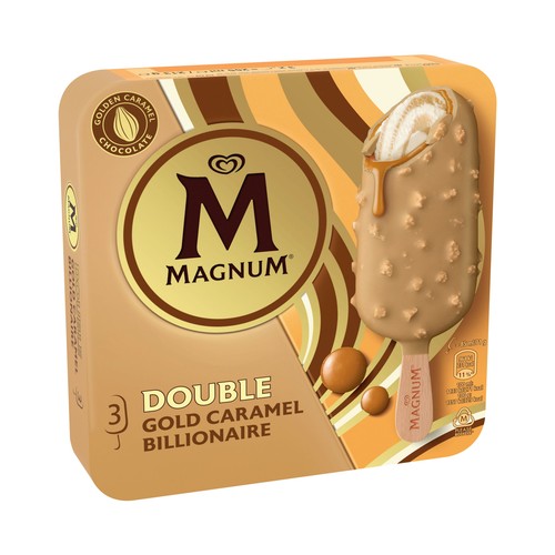 MAGNUM Bombón helado sabor galleta y nueces de pecán son salsa de caramelo salado 3 x 88 ml.