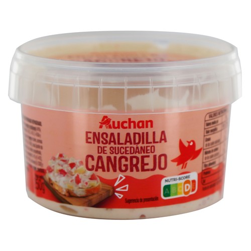 AUCHAN Ensaladilla de sucedáneo de cangrejo, lista para tomar 250 g. Producto Alcampo