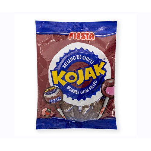 FIESTA KOJAK Caramelos con palo, chicle con cola 105 g.