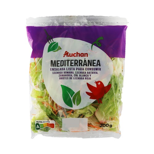 AUCHAN Ensalada Mediterránea bolsa de 200 g. Producto Alcampo