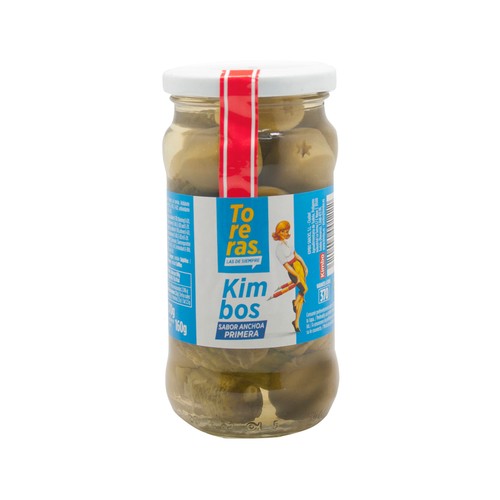 KIMBO Aceituna gordal con pepinillos KIMBO 370 g