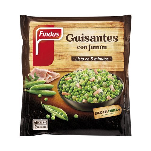 FINDUS Guisantes con jamón ultracongelados 450 g.