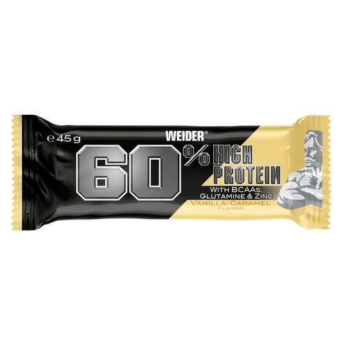 WEIDER Protein Barritas con un 60% de proteína, con sabor a vainilla, 1 uds x 45 g.