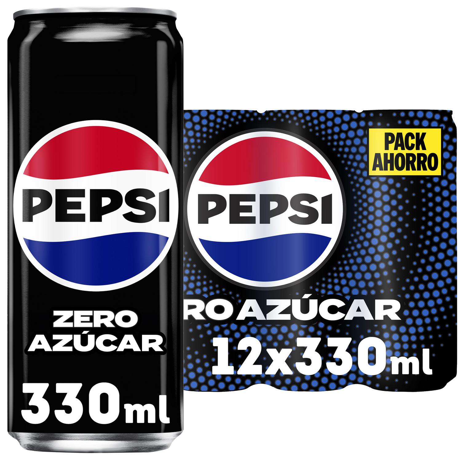 Pepsi zero azúcar pack de 12 latas de 33 cl.