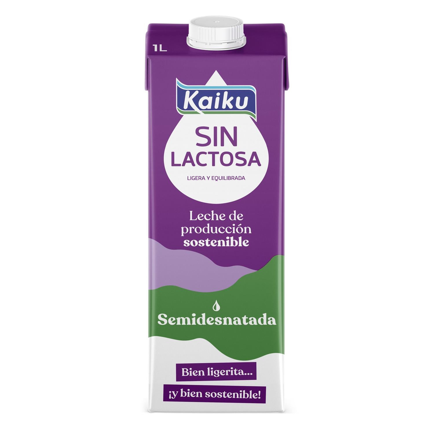 Leche semidesnatada Kaiku sin lactosa brik 1 l.