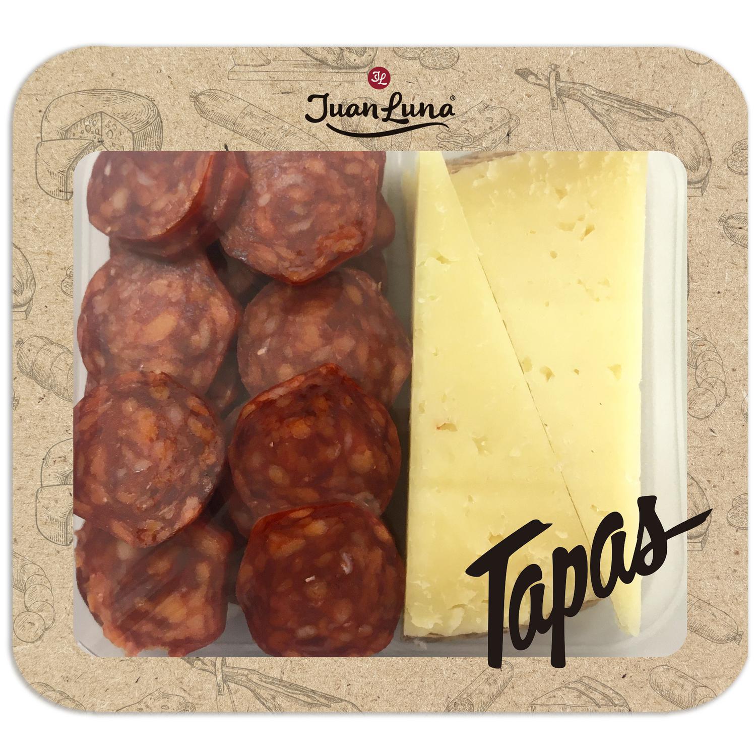 Tapas de chorizo y queso de mezcla curado Juan Luna 120 g.