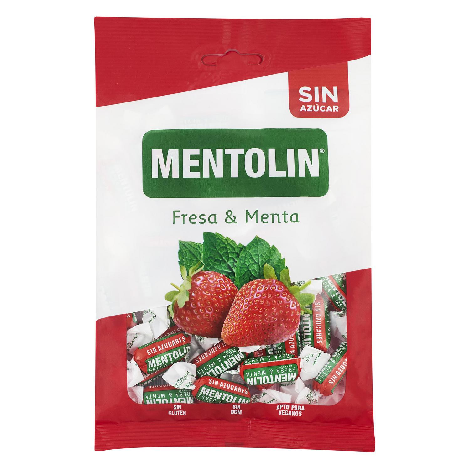 Caramelos sabor fresa y menta Mentolín sin gluten 100 g.