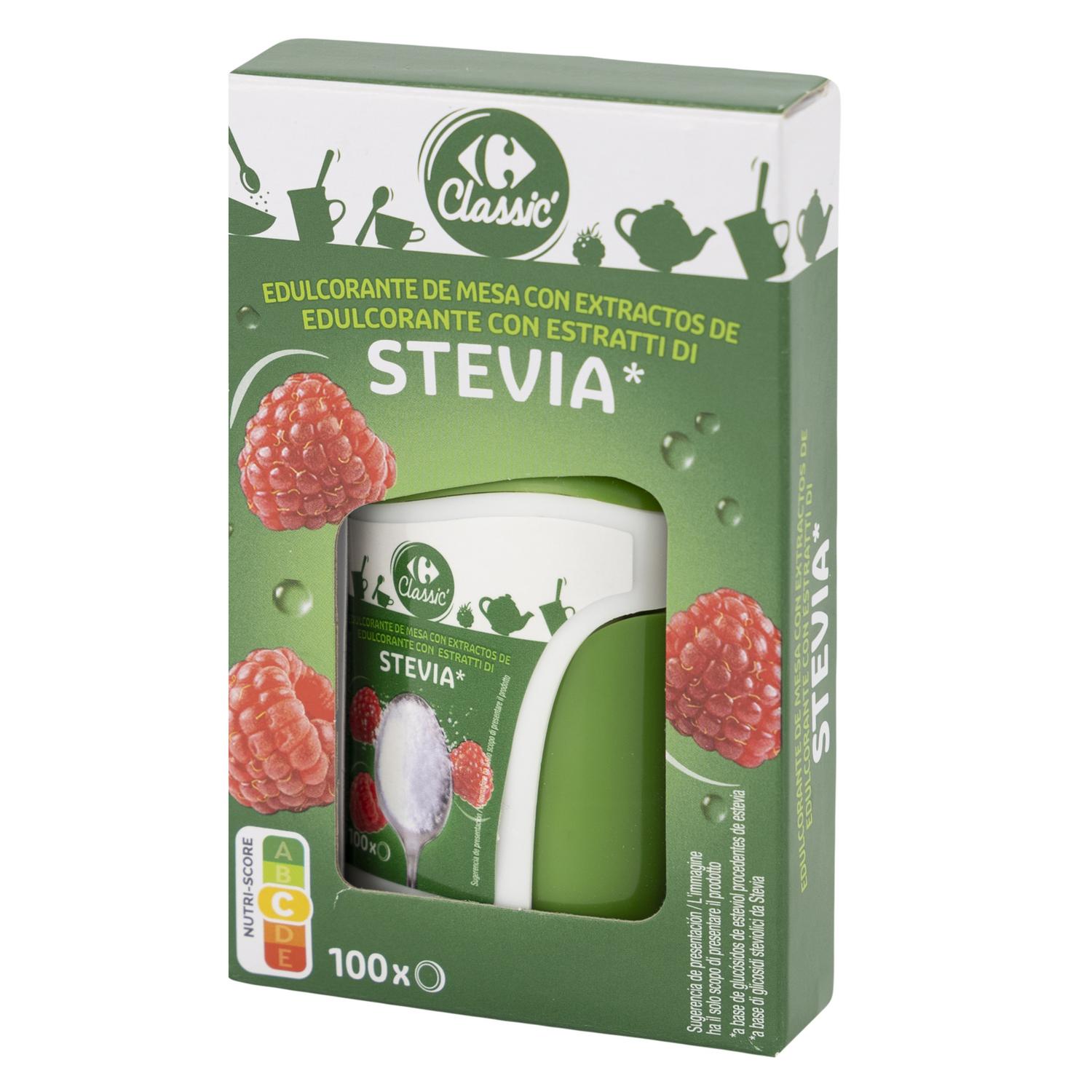 Edulcorate con extracto de estevia en comprimidos Classic Carrefour 100 ud.