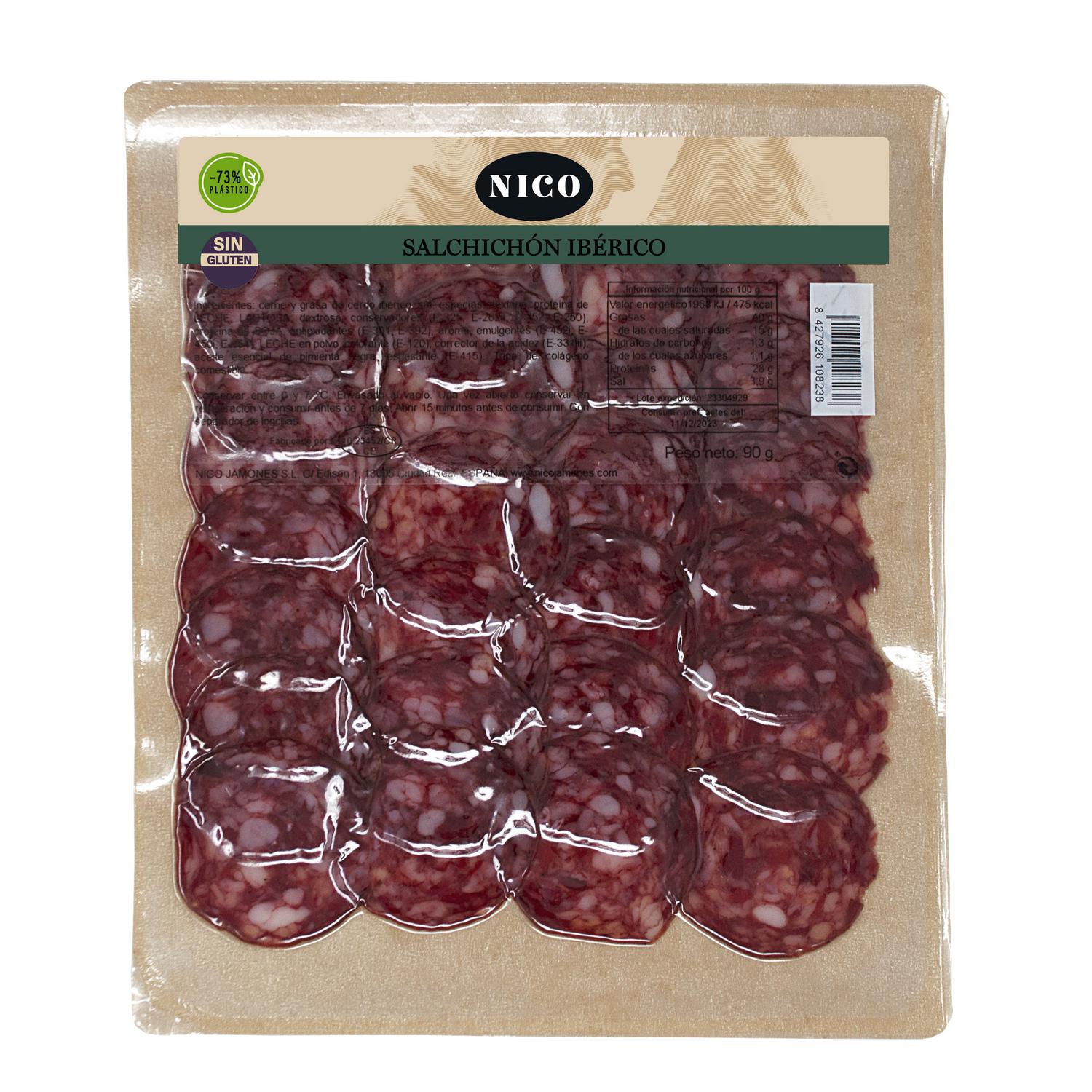 Salchichón ibérico en lonchas Nico sin gluten 90 g