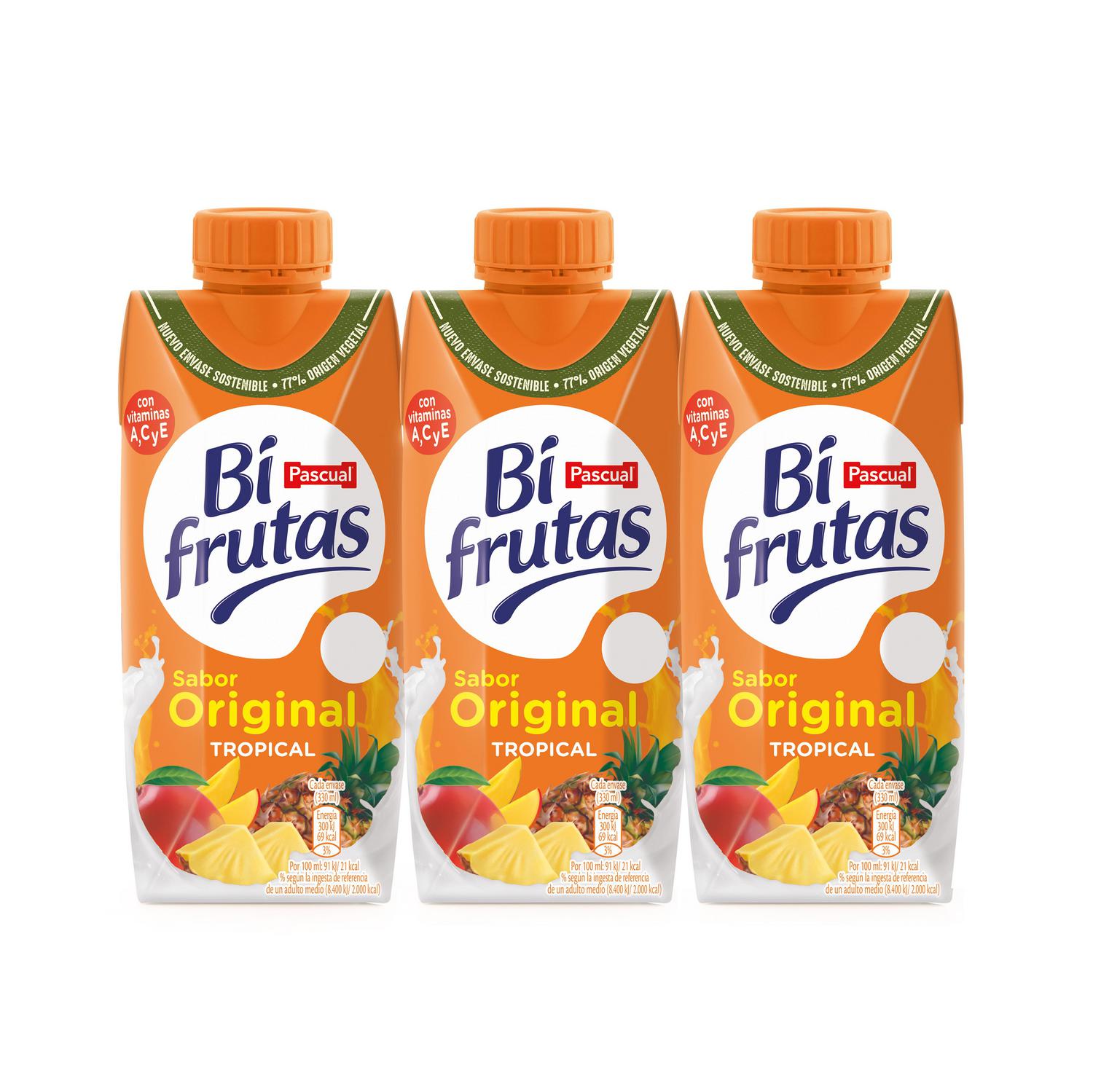 Zumo Tropical Original Bifrutas pack de 3 briks de 33 cl.