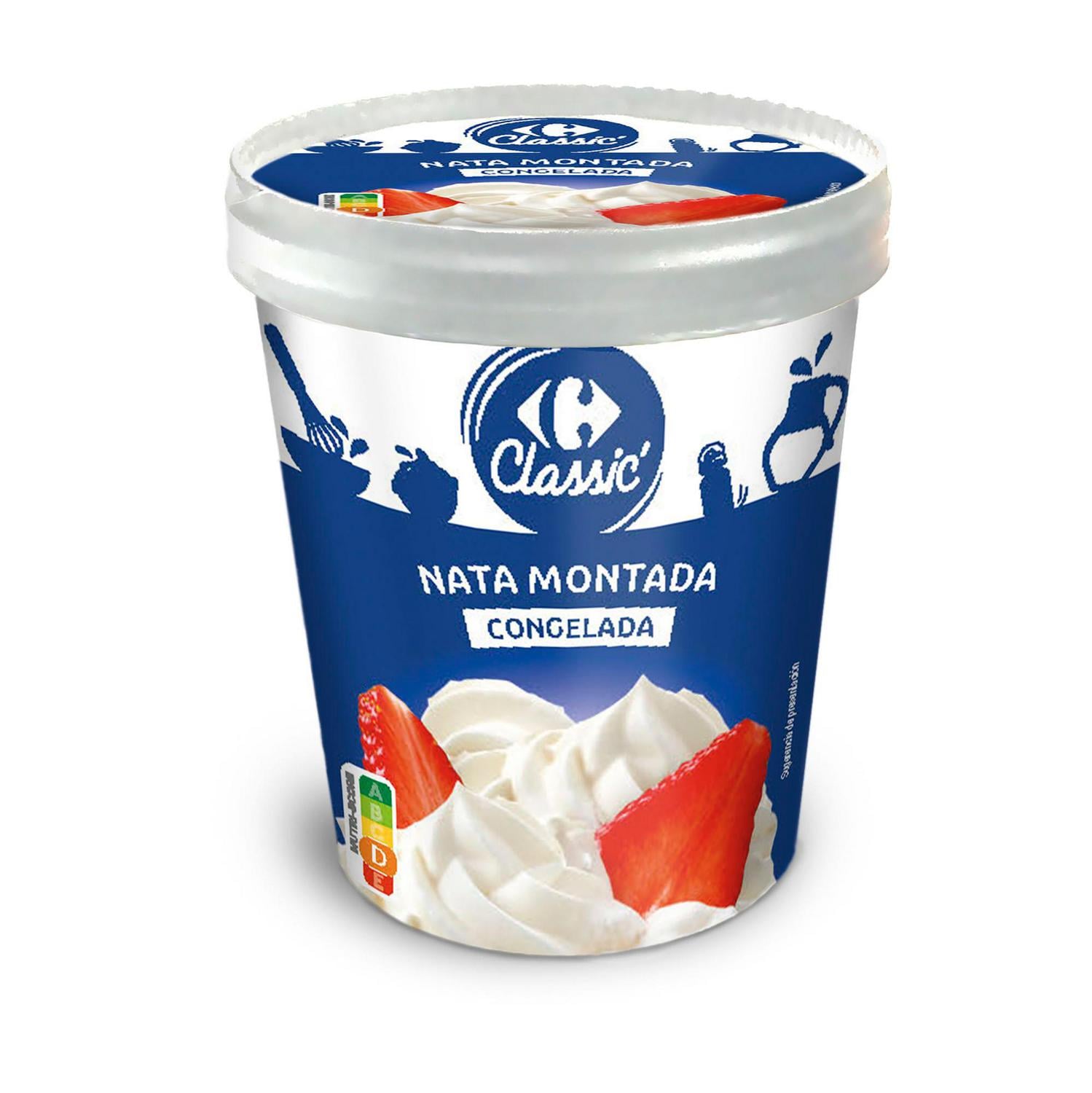 Nata montada azucarada Carrefour Classic 500 ml.