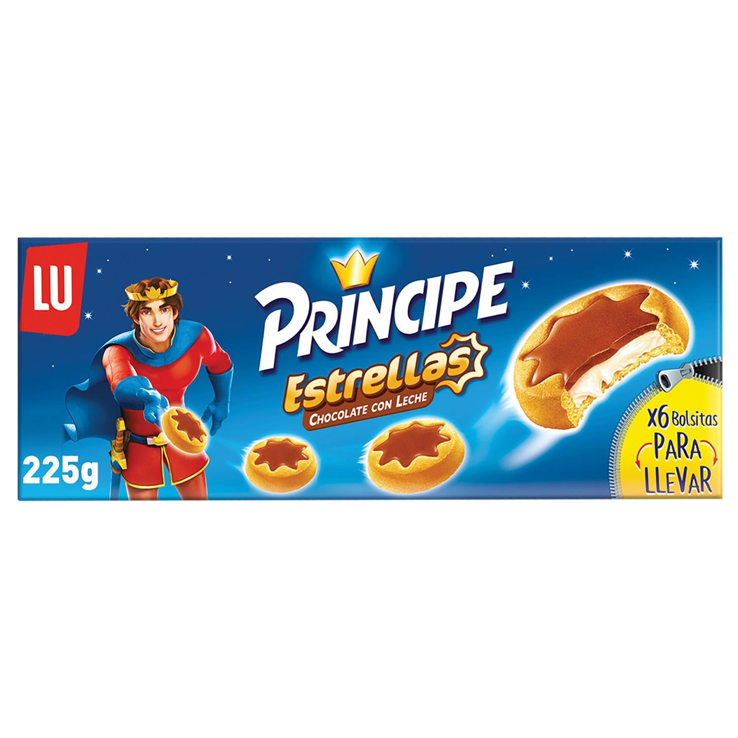 Galletas de chocolate con leche Estrellas Príncipe 225 g.