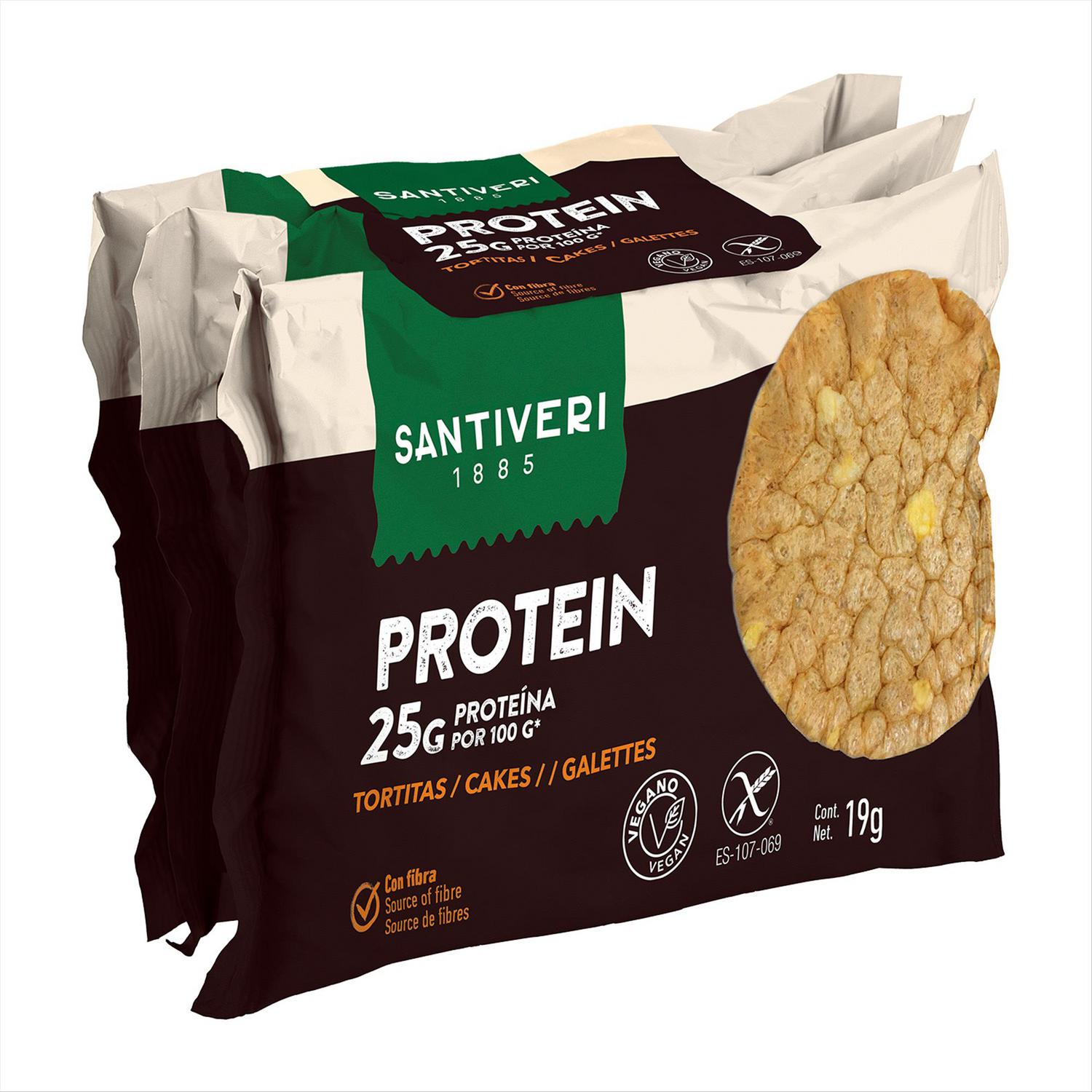 Tortitas de lentejas y maíz 25% proteína Protein Santiveri sin gluten 57 g.