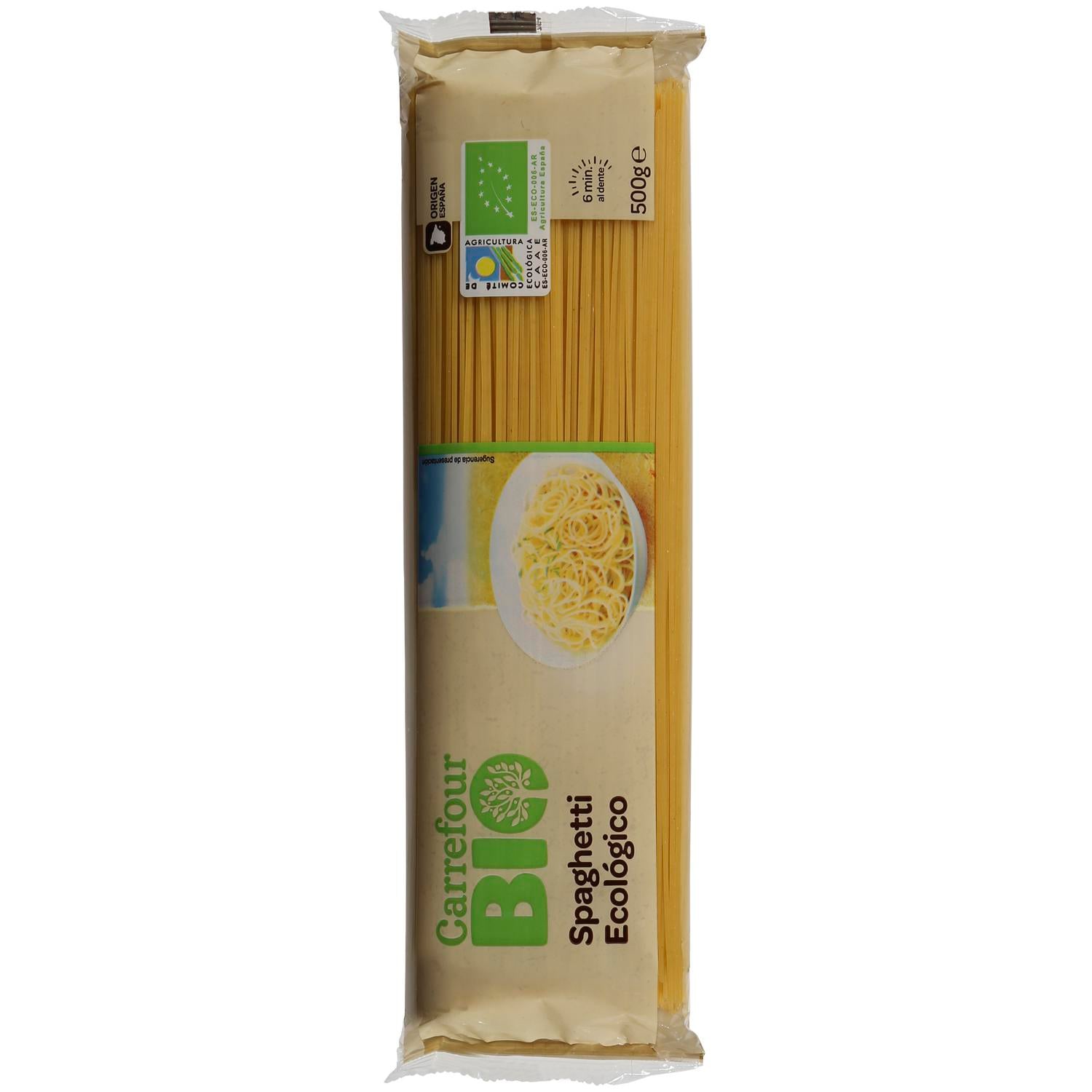 Pasta espaguetis ecológicos Carrefour Bio 500 g.