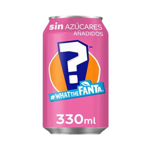 FANTA WHAT THE FANTA Refresco sabor misterioso 1, sin azúcares añadidos 33 cl.