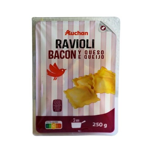 AUCHAN Tortellinis frescos al huevo, rellenos de bacon y queso 250 g. Producto Alcampo