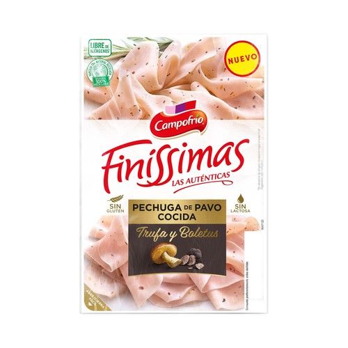 CAMPOFRIO Finissimas Pechuga de pavo con boletus y trufa cortada en lonchas 115 g.