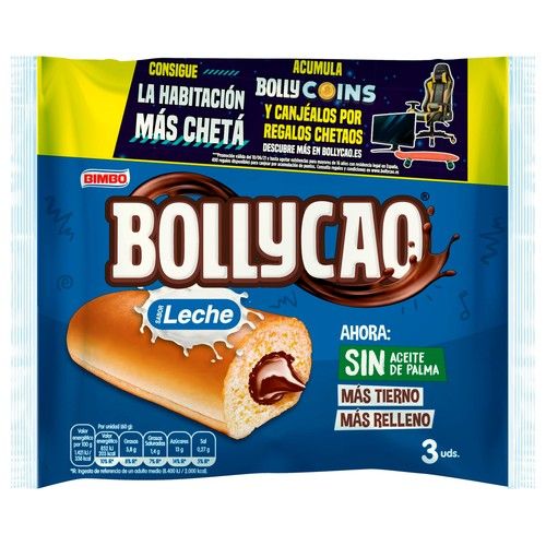 BOLLYCAO Bollos rellenos sabor leche BOLLYCAO 3 uds. x 60 g.