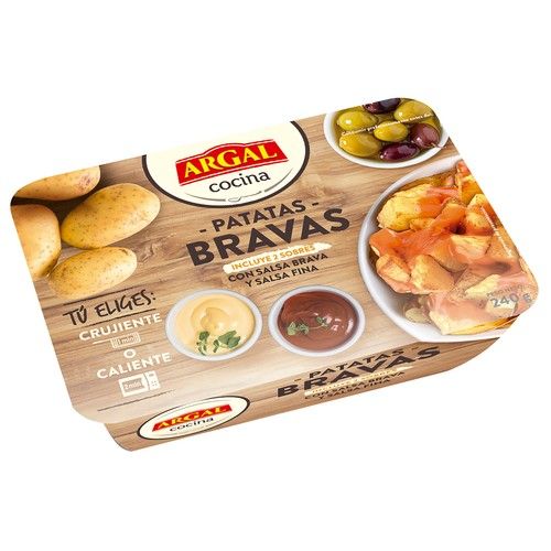 ARGAL Patatas bravas con 2 salsas (salsa brava y salsa fina) ARGAL 240 g.