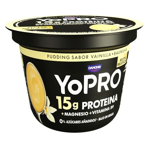 YOPRO de Danone Pudding sabor vainilla con alto contenido en proteina 150 g.