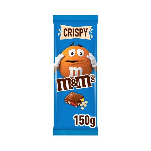 M&M"S Crispy Tableta de chocolate y arroz inflado 150 g,