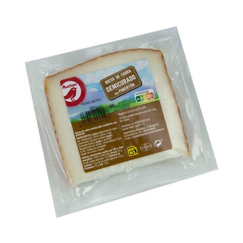 AUCHAN Queso de cabra semicurado con pimentón 300 g. Producto Alcampo