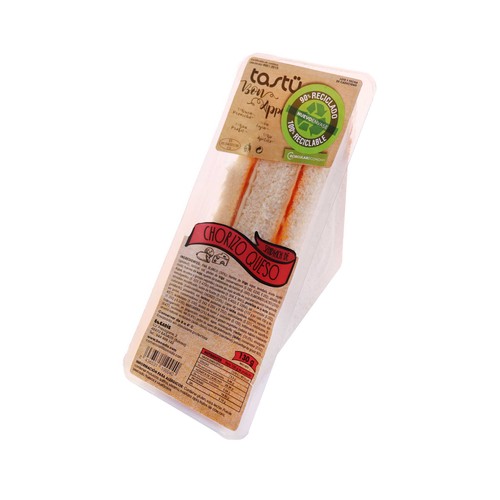 TASTY Sandwich de chorizo y queso 130 g.