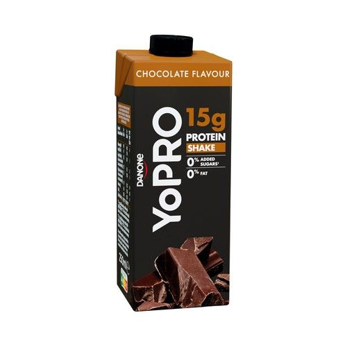 YOPRO de Danone Batido con contenido en proteínas con sabor a chocolate y sin azúcares añadidos 250 ml.