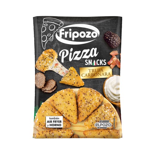 FRIPOZO Pizza snacks congelados con salsa carbonara y trufa empanadas 250 g.