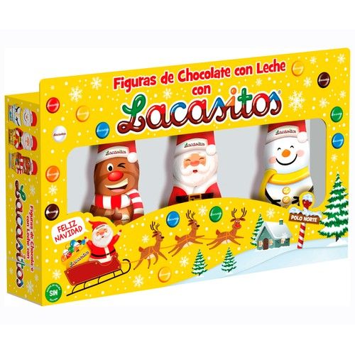 LACASITOS Figuras de chocolate y lacasitos navidad 3 x 34 g.