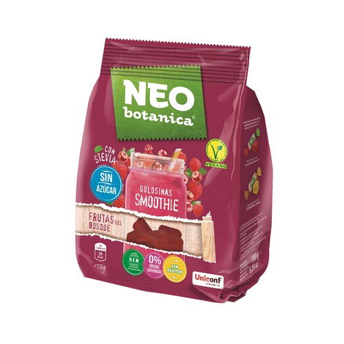 NEO BOTANICA Golosinas con stevia, con sabor a frutos del bosque 150 g.