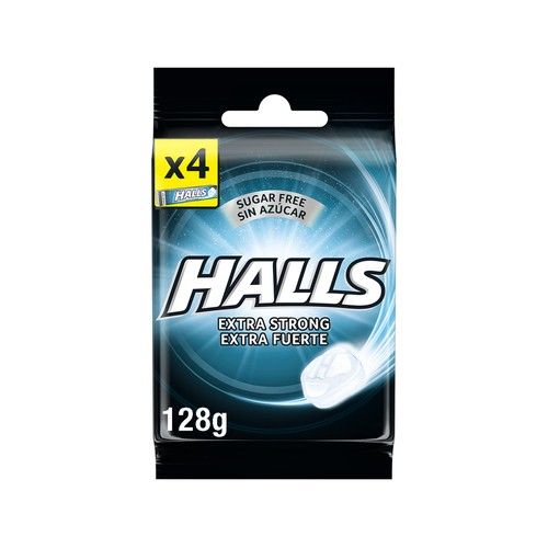 HALLS Caramelos extra fuerte sin azúcares añadidos, 4 uds. x 128 g.
