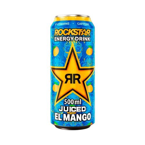 ROCKSTAR JUICED Bebida energética con sabor a mango lata 500 ml.