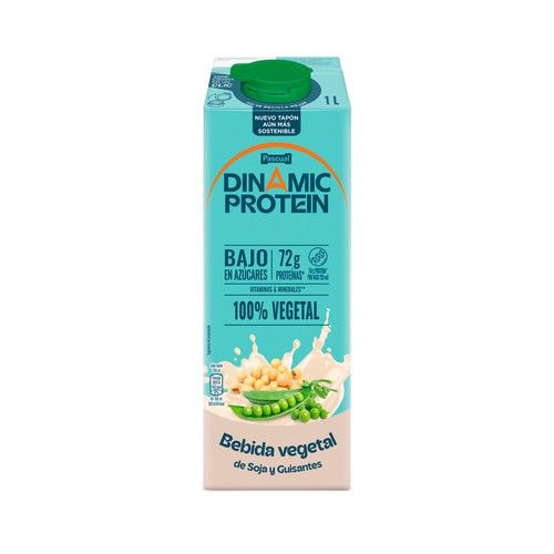 PASCUAL Bebida vegetal de soja y guisantes, con alto contenido en proteínas 1 l.