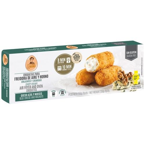 LA COCINA DE SENÉN Croquetas congeladas para horno y air fryer de queso azul y nueces 200 g.