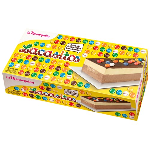 LA MENORQUINA Tarta de 3 chocolates con Lacasitos 750 ml.