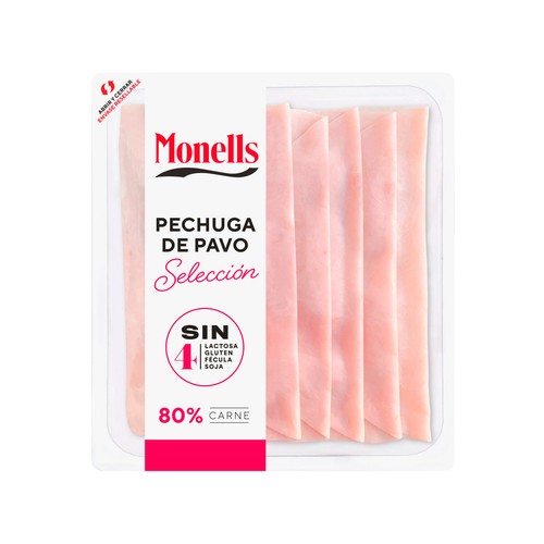 MONELLS Selección Pechuga de pavo cortada en lonchas 140 g.